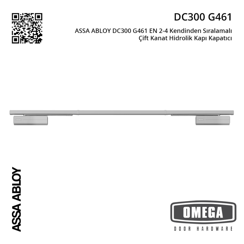 ASSA ABLOY DC300 G461 EN 2-4 Kendinden Sıralamalı Çift Kanat Hidrolik Kapı Kapatıcı