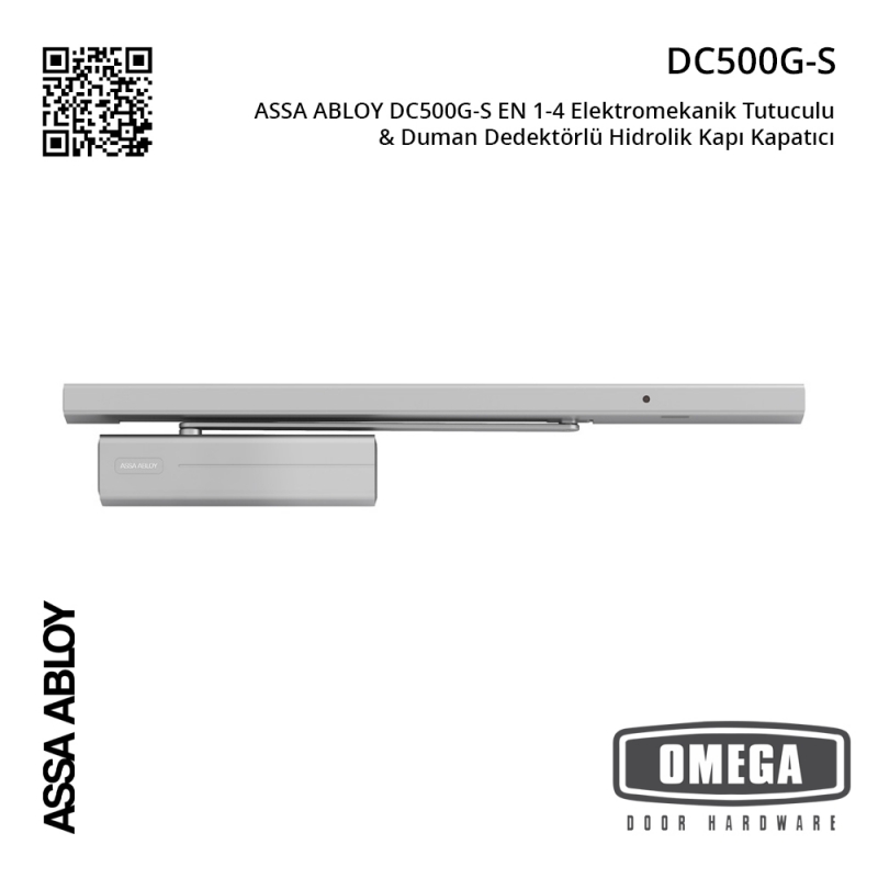 ASSA ABLOY DC500G-S EN 1-4 Elektromekanik Tutuculu & Duman Dedektörlü Hidrolik Kapı Kapatıcı