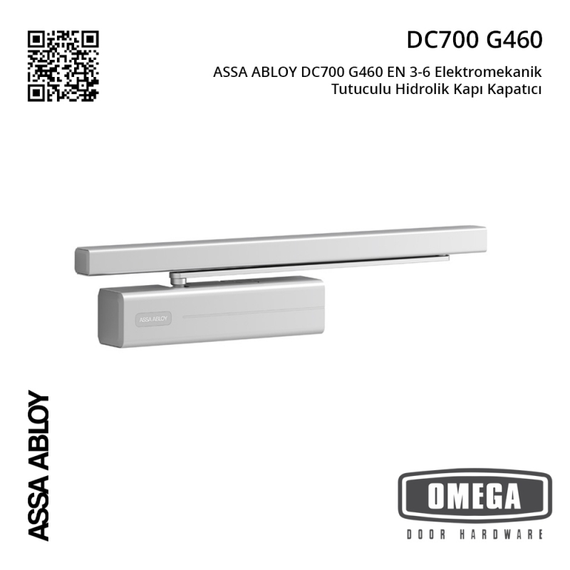 ASSA ABLOY DC700 G460 EN 3-6 Elektromekanik Tutuculu Hidrolik Kapı Kapatıcı