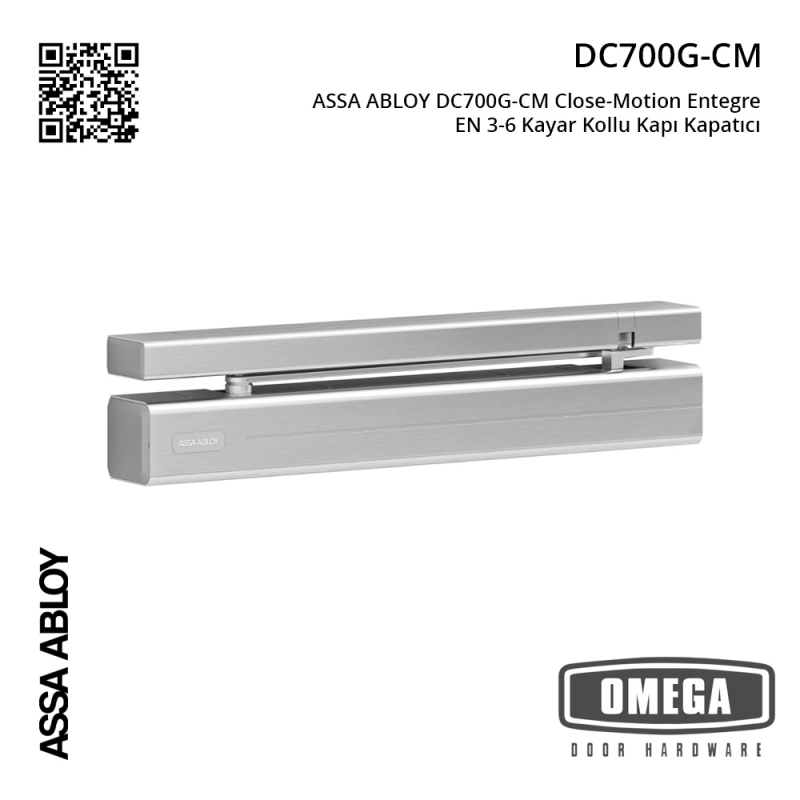 ASSA ABLOY DC700G-CM Close-Motion Entegre EN 3-6 Kayar Kollu Kapı Kapatıcı