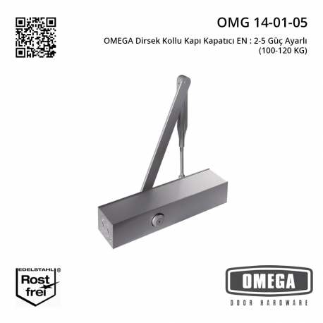 OMEGA Dirsek Kollu Kapı Kapatıcı EN : 2-5 Güç Ayarlı (100-120 KG)