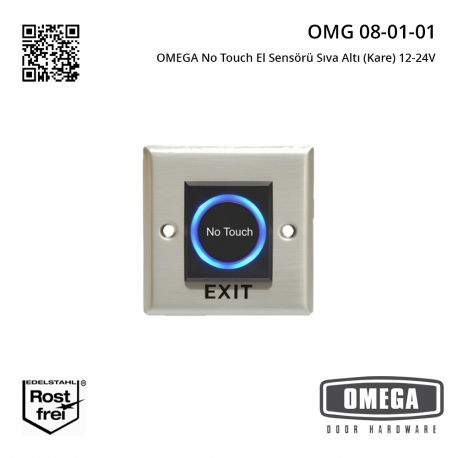 OMEGA No Touch El Sensörü Sıva Altı (Kare) 12-24V