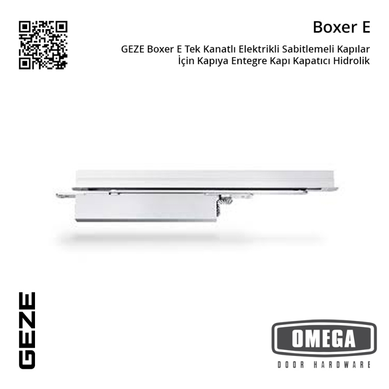 GEZE Boxer E Tek Kanatlı Elektrikli Sabitlemeli Kapılar İçin Kapıya Entegre Kapı Kapatıcı Hidrolik