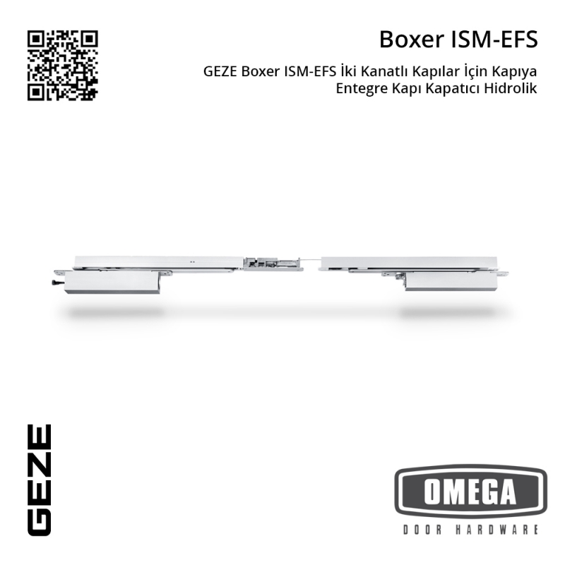 GEZE Boxer ISM-EFS İki Kanatlı Kapılar İçin Kapıya Entegre Kapı Kapatıcı Hidrolik