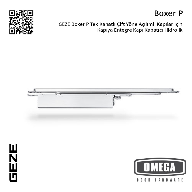 GEZE Boxer P Tek Kanatlı Çift Yöne Açılımlı Kapılar İçin Kapıya Entegre Kapı Kapatıcı Hidrolik