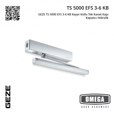 GEZE TS 5000 EFS 3-6 KB Kayar Kollu Tek Kanat Kapı Kapatıcı Hidrolik