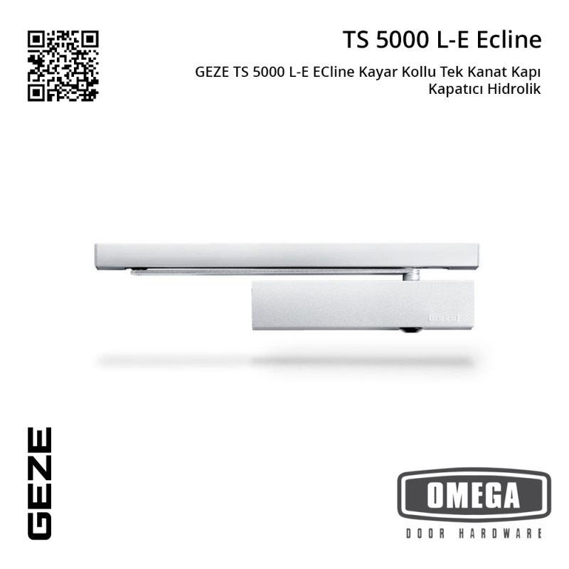 GEZE TS 5000 L-E ECline Kayar Kollu Tek Kanat Kapı Kapatıcı Hidrolik