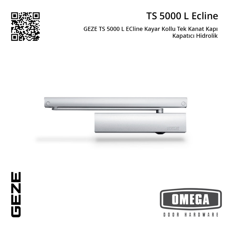 GEZE TS 5000 L ECline Kayar Kollu Tek Kanat Kapı Kapatıcı Hidrolik