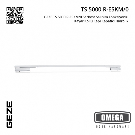 GEZE TS 5000 R-ESKM/0 Serbest Salınım Fonksiyonlu Kayar Kollu Kapı Kapatıcı Hidrolik