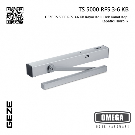 GEZE TS 5000 RFS 3-6 KB Kayar Kollu Tek Kanat Kapı Kapatıcı Hidrolik