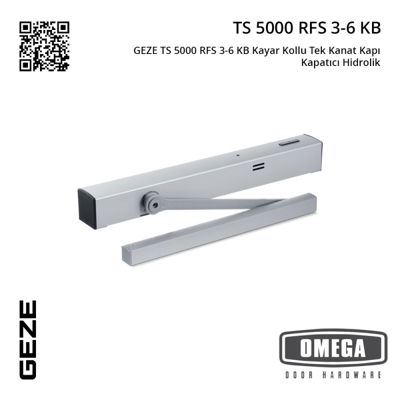 GEZE TS 5000 RFS 3-6 KB Kayar Kollu Tek Kanat Kapı Kapatıcı Hidrolik